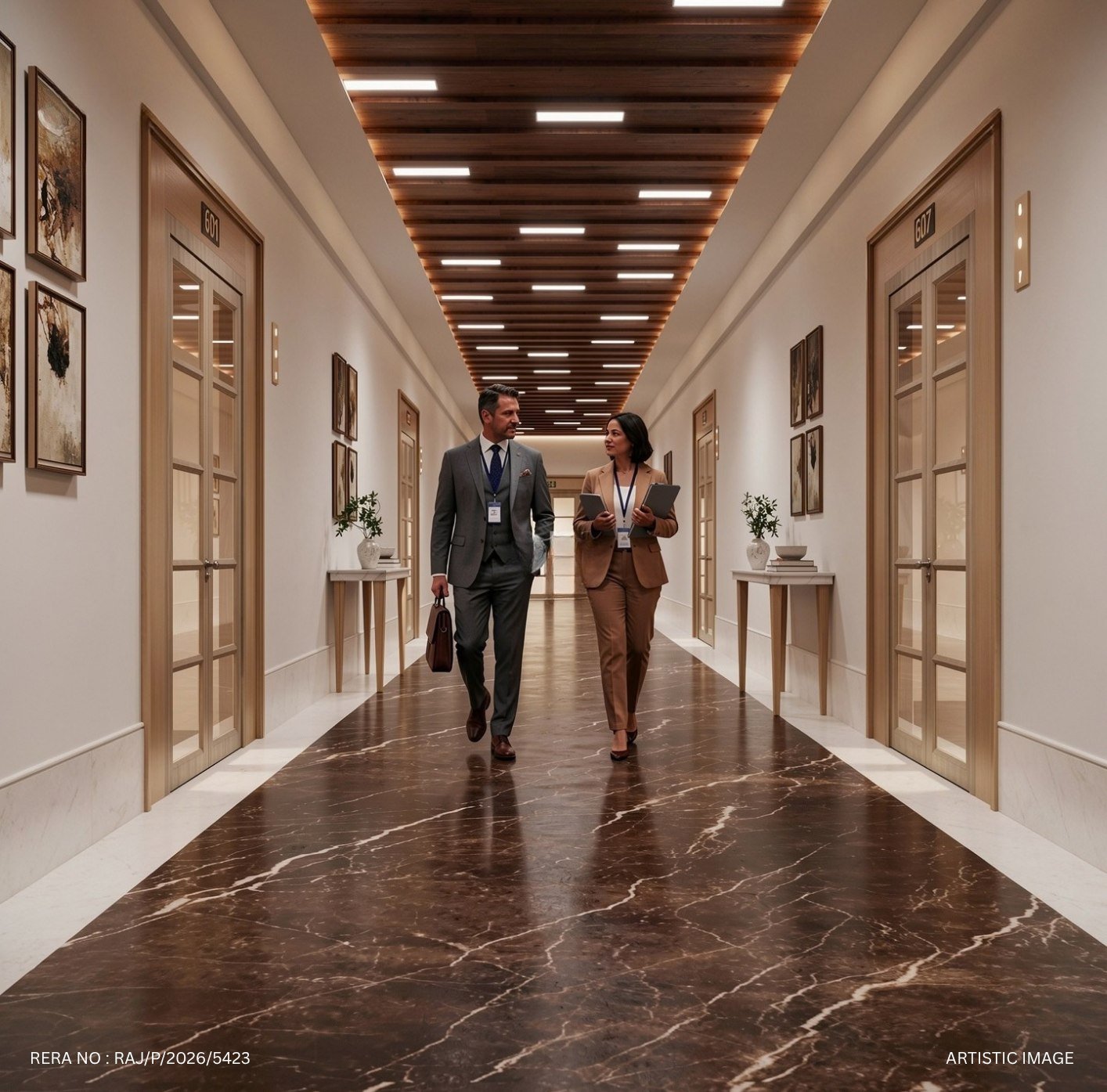 office corridor — artistic impression